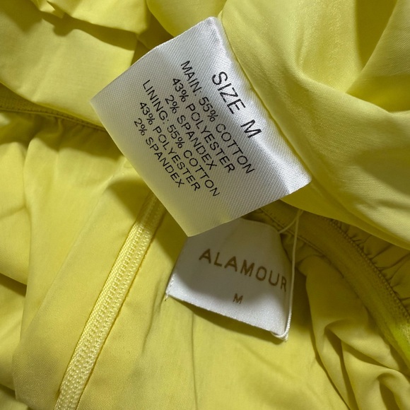 Alamour The Label Yellow Off-Shoulder Puff Sleeve‎ Mini Dress Size M NWT - Picture 9 of 10